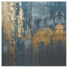 Navy Blue and Gold Modern Boho Seamless Pattern Stoff