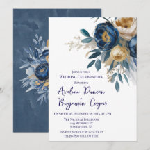Navy Blue and Gold Peony Wedding Celebration