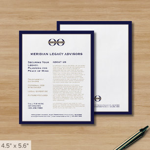 Navy Blue and Gold Promotionsprogramm Flyer