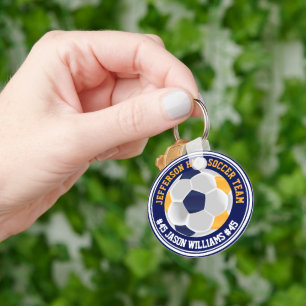 Navy Blue and Gold Soccer ⚽ Schlüsselanhänger