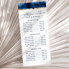 Navy Blue and Gold Watercolor Rack Card Werbekarte