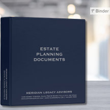 Navy Blue and Gray Anwesen Planung 3-Ring Binder