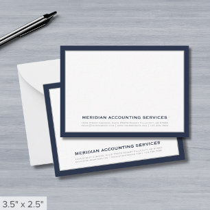 Navy Blue and Gray Business Note Card Mitteilungskarte