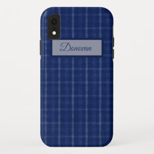 Navy Blue and Gray Kariert Case Mate iPhone Case