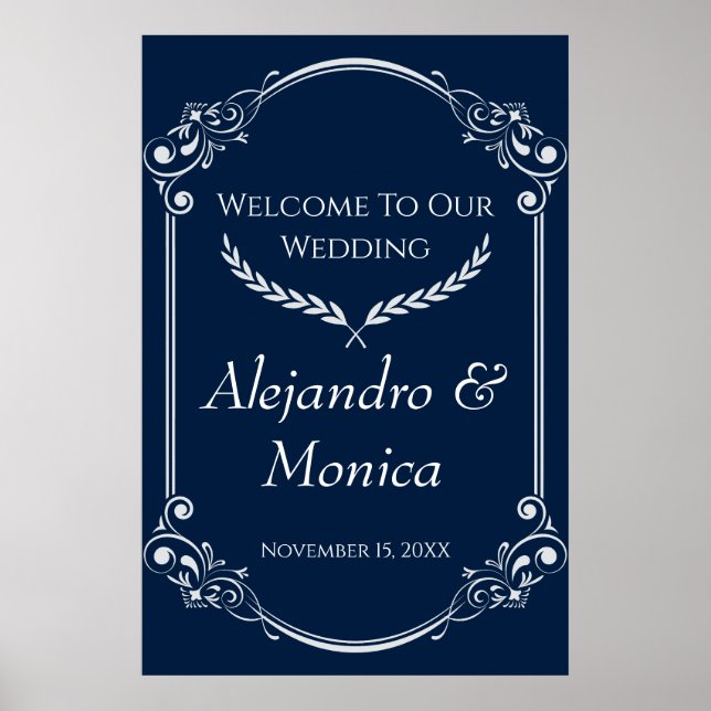 Navy Blue and Gray Modern Welcome Poster 1 of 3 (Vorne)