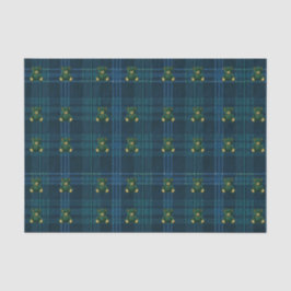 Navy Blue and Green Teddy Tartan Tissue Paper Seidenpapier