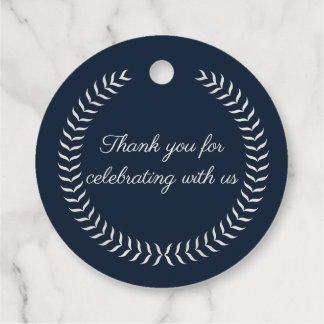Navy Blue and Ivory Elegant Monogram Wedding Favor Geschenkanhänger