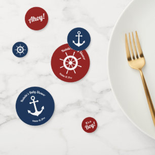 Navy Blue and Red Nautical Es ist eine Baby-Dusche Konfetti