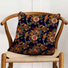 Navy Blue and Red Paisley Pattern Kissen