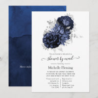 Navy Blue and Silver Floral Shows by Mail