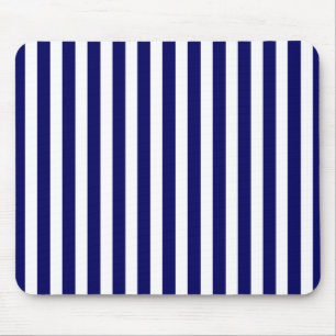 Navy blue and white candy stripes mousepad