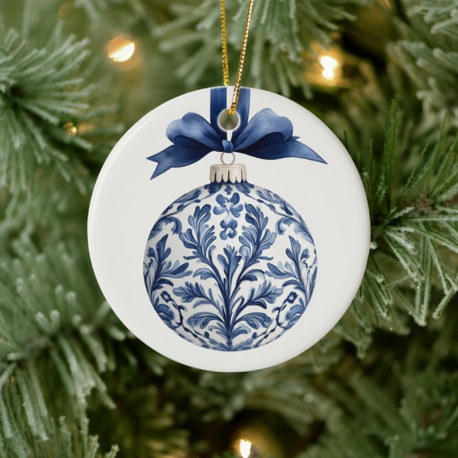 Navy Blue and White Chinoiserie Weihnachtsschmuck (Baum)