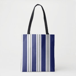 Navy Blue and White Coastal Stripes