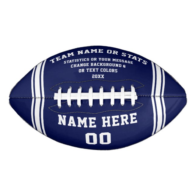 Navy Blue and White, Custom Printed Football (Vorderseite)