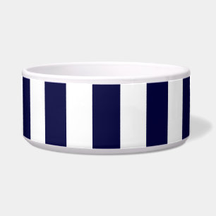 Navy Blue and White Extra Large Stripe Pattern Napf