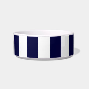 Navy Blue and White Extra Large Stripe Pattern Napf