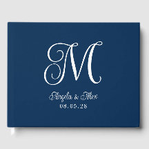 Navy Blue and White Hübsch Curly Wedly Monogram