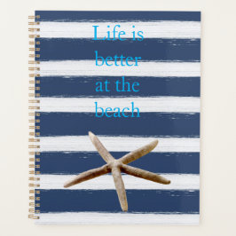 Navy Blue and White Stripes Starfish Planer