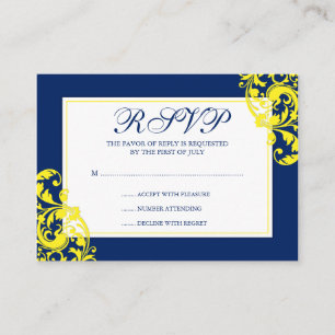 Navy Blue and Yellow Blüh Wirbel UAWG Begleitkarte