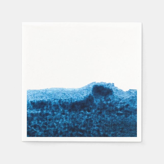 Navy Blue Aquarellscape Serviette (Vorderseite)