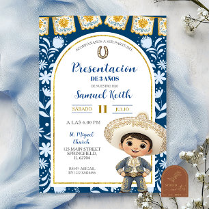 Navy Blue Arch Cielito Lindo Präsentation von 3 Ja Einladung