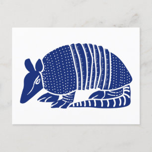 Navy Blue Armadillo Grafik Illustration Postkarte