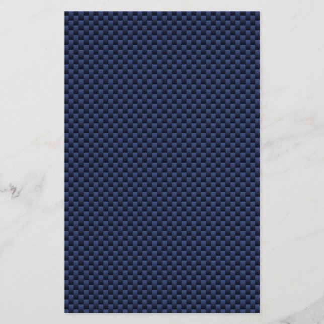 Navy Blue Automotive Carbon Fibre Weave Print Briefpapier (Vorderseite)