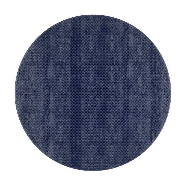 Navy Blue Automotive Carbon Fibre Weave Print Schneidebrett (Vorderseite)