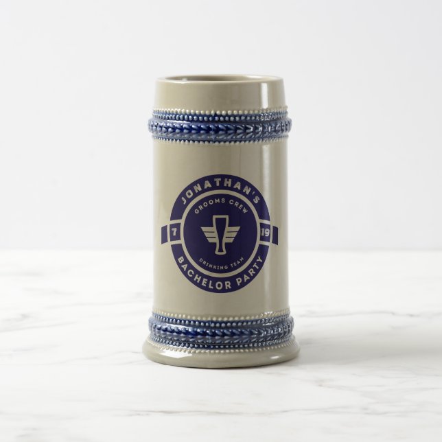Navy Blue Bachelor Bierglas (Mittel)