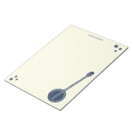 Navy Blue Banjo Personalisiertes Schreibpapier Notizblock