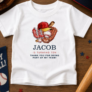 Navy Blue Baseball Kindergeburtstag Party Baby T-shirt