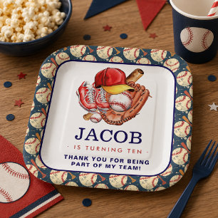 Navy Blue Baseball Kindergeburtstag Party Pappteller