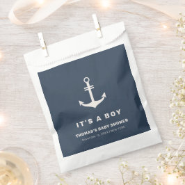 Navy Blue Beige Nautical Anchor Baby Dusche Geschenktütchen