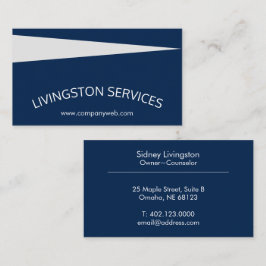 Navy Blue Beruflich Curved & Simple Modern Visitenkarte