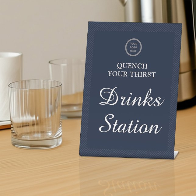 Navy Blue Beruflich Drink Station für Firmenlogos Sockelschild (Von Creator hochgeladen)
