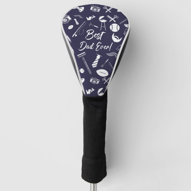 Navy Blue Best Vater Ever Golf Headcover (Vorderseite)