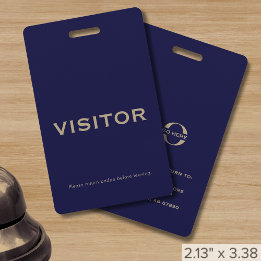 Navy-Blue-Besucherabzeichen Firmenlogo Ausweis