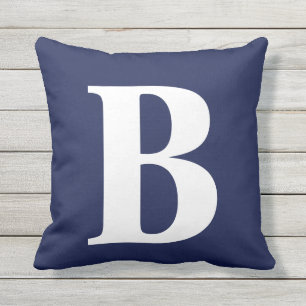Navy Blue Big Bold Monogram  Kissen