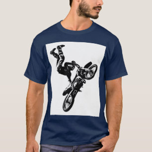 Navy Blue Biker Pop Art Motivierend Trendy T-Shirt