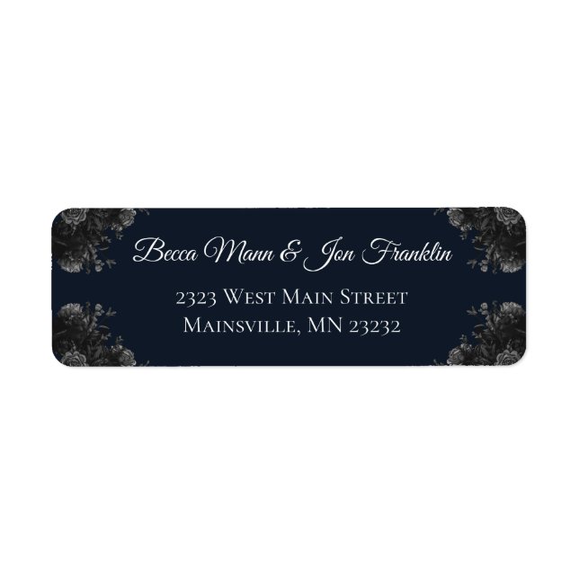 Navy Blue Black Gray Rose Gothic Wedding (Vorne)