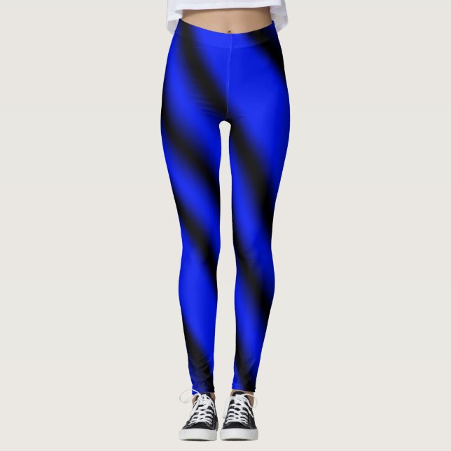 Navy/Blue/Black Pattern sexy Yoga Hosen Leggings (Vorderseite)