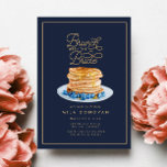 Navy Blue Blueberry Pancakes Brautparty Brunch Einladung<br><div class="desc">Navy Blue Blueberry Pancakes Brautparty Einladung</div>