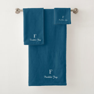 Navy Blue Blueminimalist stilvoll Badhandtuch Set