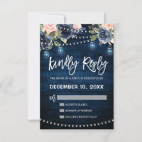 Navy Blue Blush Blues Rustikal String Light UAWG