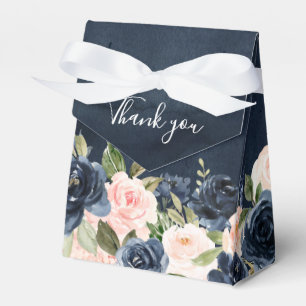 Navy Blue Blush Pink Rose Boho Hochzeit Geschenkschachtel