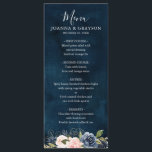 Navy Blue Blush Pink Rose Boho Hochzeit Menükarte<br><div class="desc">Eine schöne Blumenkarte mit Blumengrafik / Rose in kräftigen Farben aus Marineblau und Rosa,  Pfirsich und charmanten handgeschriebenen Schriftart. Bitte kontaktieren Sie mich für Hilfe bei der Anpassung oder wenn Sie ein anderes Produkt mit diesem Design benötigen.</div>