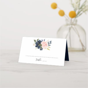 Navy Blue Blush Pink Rose Boho Hochzeit Platzkarte