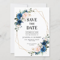 Navy Blue Blush Pink Rose Boho Hochzeit