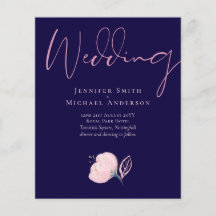 Navy Blue Blush Pink Rosegold Hochzeitbudget