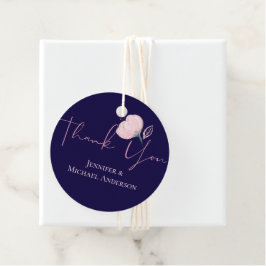 Navy Blue Blush Pink Rosegold Hochzeitbudget Geschenkanhänger